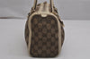 Authentic GUCCI Abbey Hand Boston Bag GG Canvas Leather Brown 130942 Junk 0452K