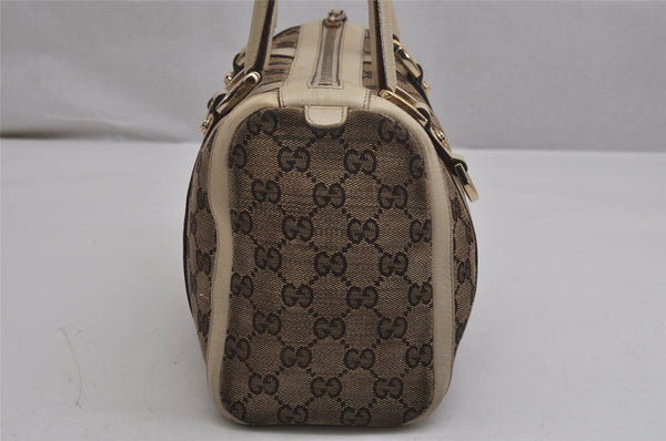 Authentic GUCCI Abbey Hand Boston Bag GG Canvas Leather Brown 130942 Junk 0452K