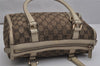 Authentic GUCCI Abbey Hand Boston Bag GG Canvas Leather Brown 130942 Junk 0452K