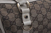 Authentic GUCCI Abbey Hand Boston Bag GG Canvas Leather Brown 130942 Junk 0452K