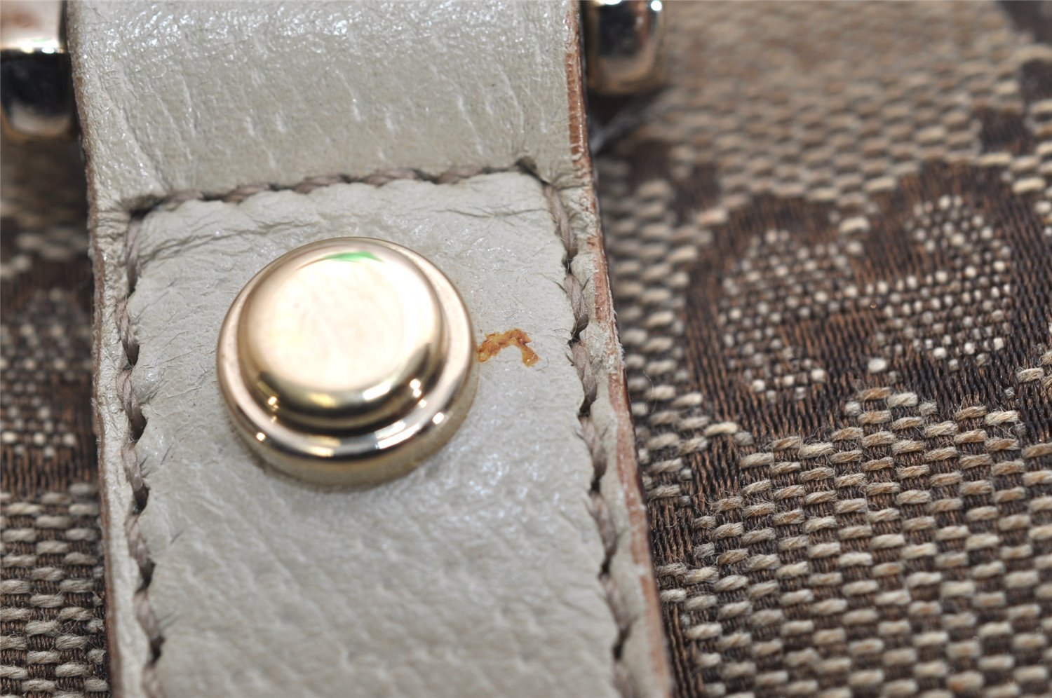 Authentic GUCCI Abbey Hand Boston Bag GG Canvas Leather Brown 130942 Junk 0452K