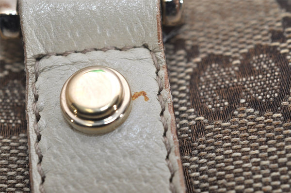 Authentic GUCCI Abbey Hand Boston Bag GG Canvas Leather Brown 130942 Junk 0452K