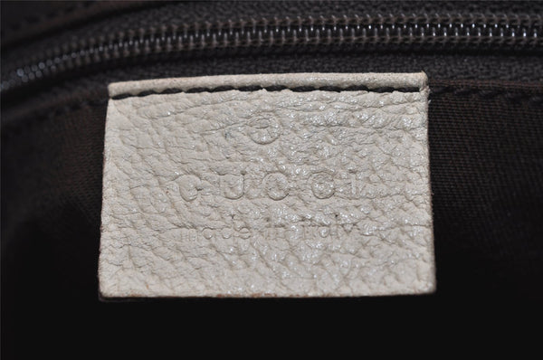 Authentic GUCCI Abbey Hand Boston Bag GG Canvas Leather Brown 130942 Junk 0452K