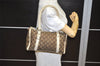 Authentic GUCCI Abbey Hand Boston Bag GG Canvas Leather Brown 130942 Junk 0452K