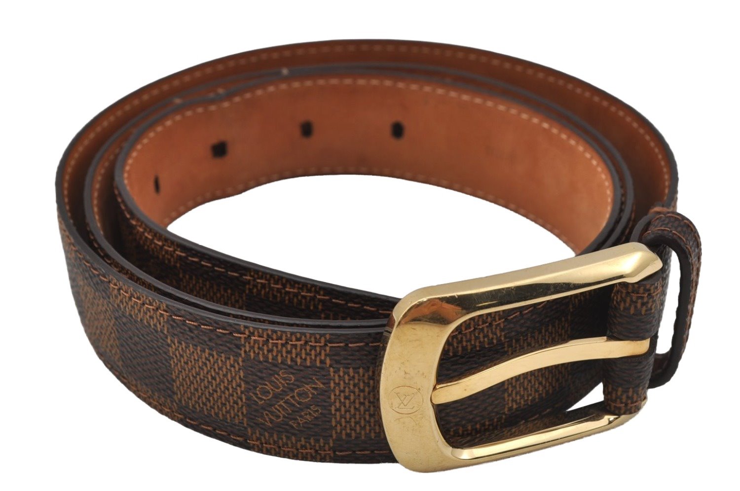 Auth Louis Vuitton Damier Ceinture Ellipse Belt 100cm 39.4