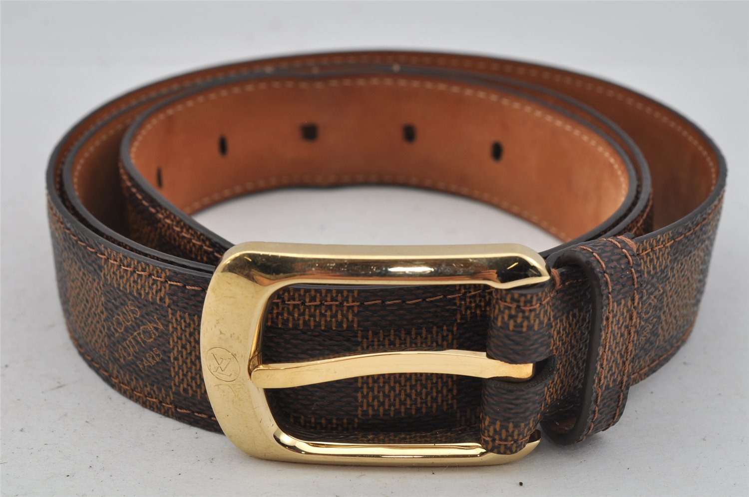 Auth Louis Vuitton Damier Ceinture Ellipse Belt 100cm 39.4