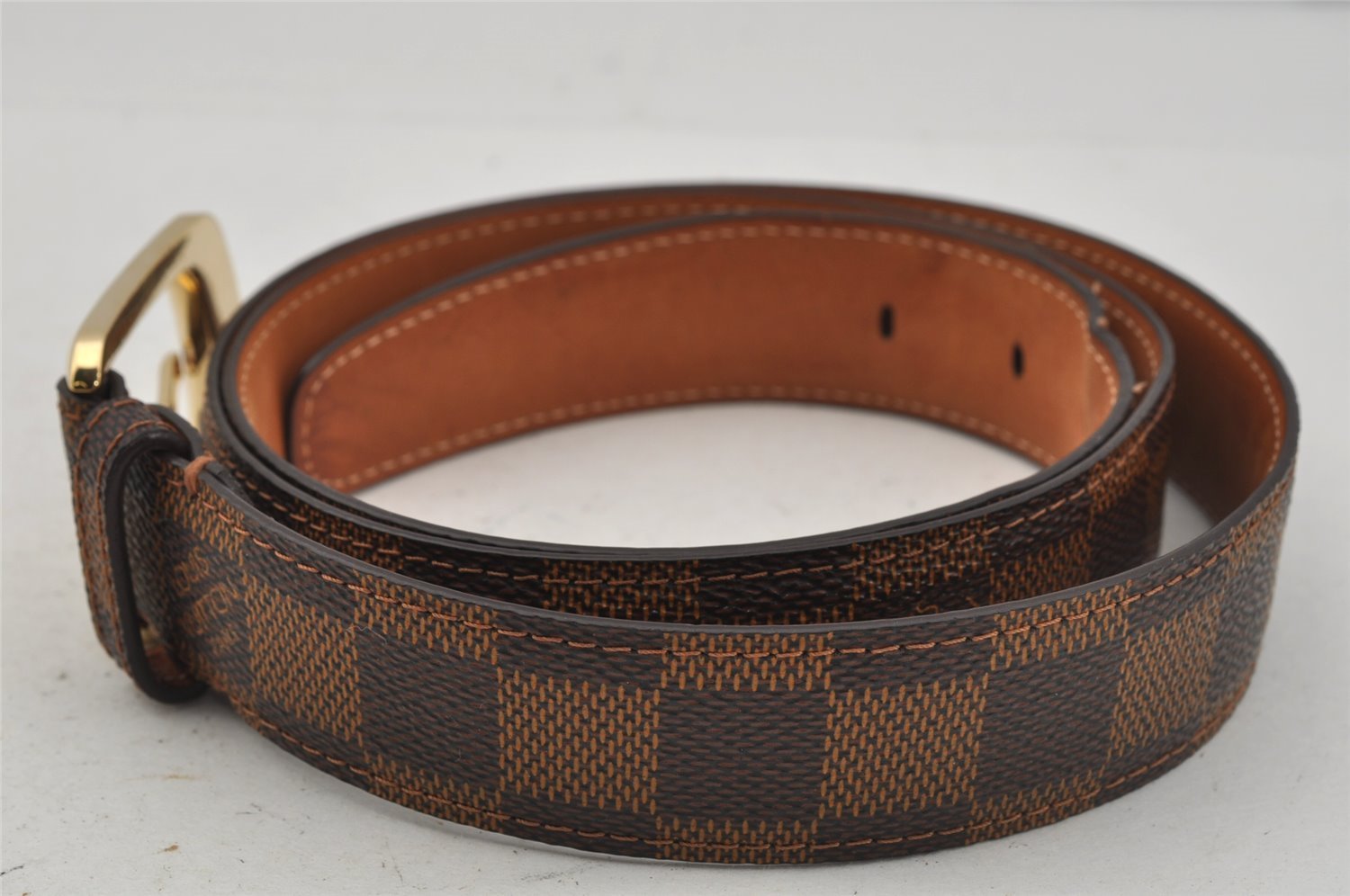 Auth Louis Vuitton Damier Ceinture Ellipse Belt 100cm 39.4