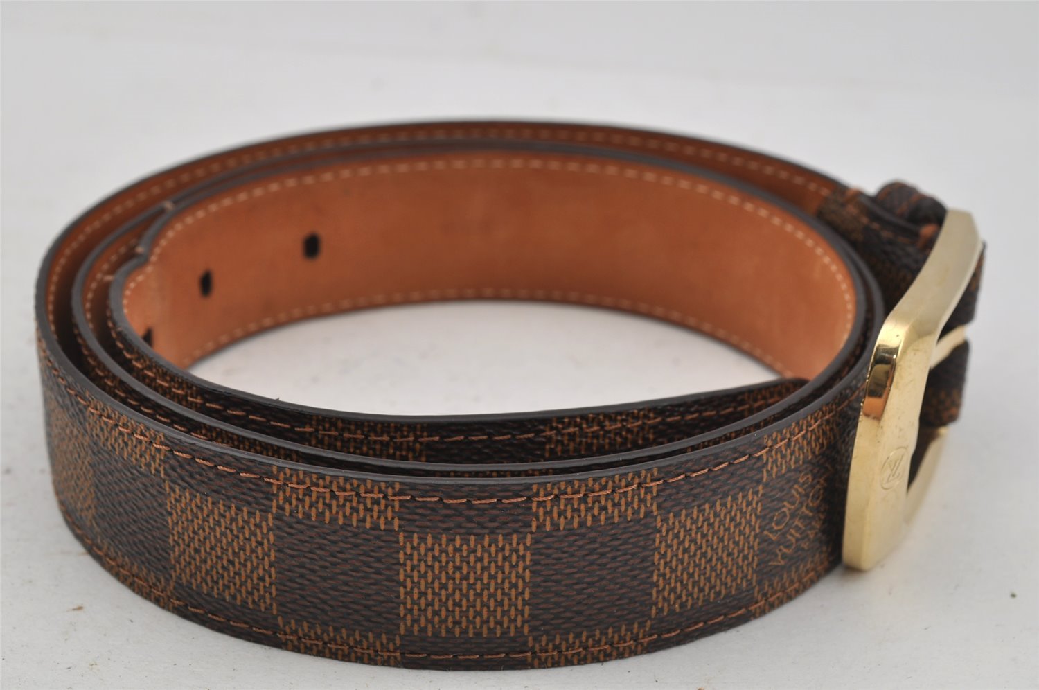 Auth Louis Vuitton Damier Ceinture Ellipse Belt 100cm 39.4