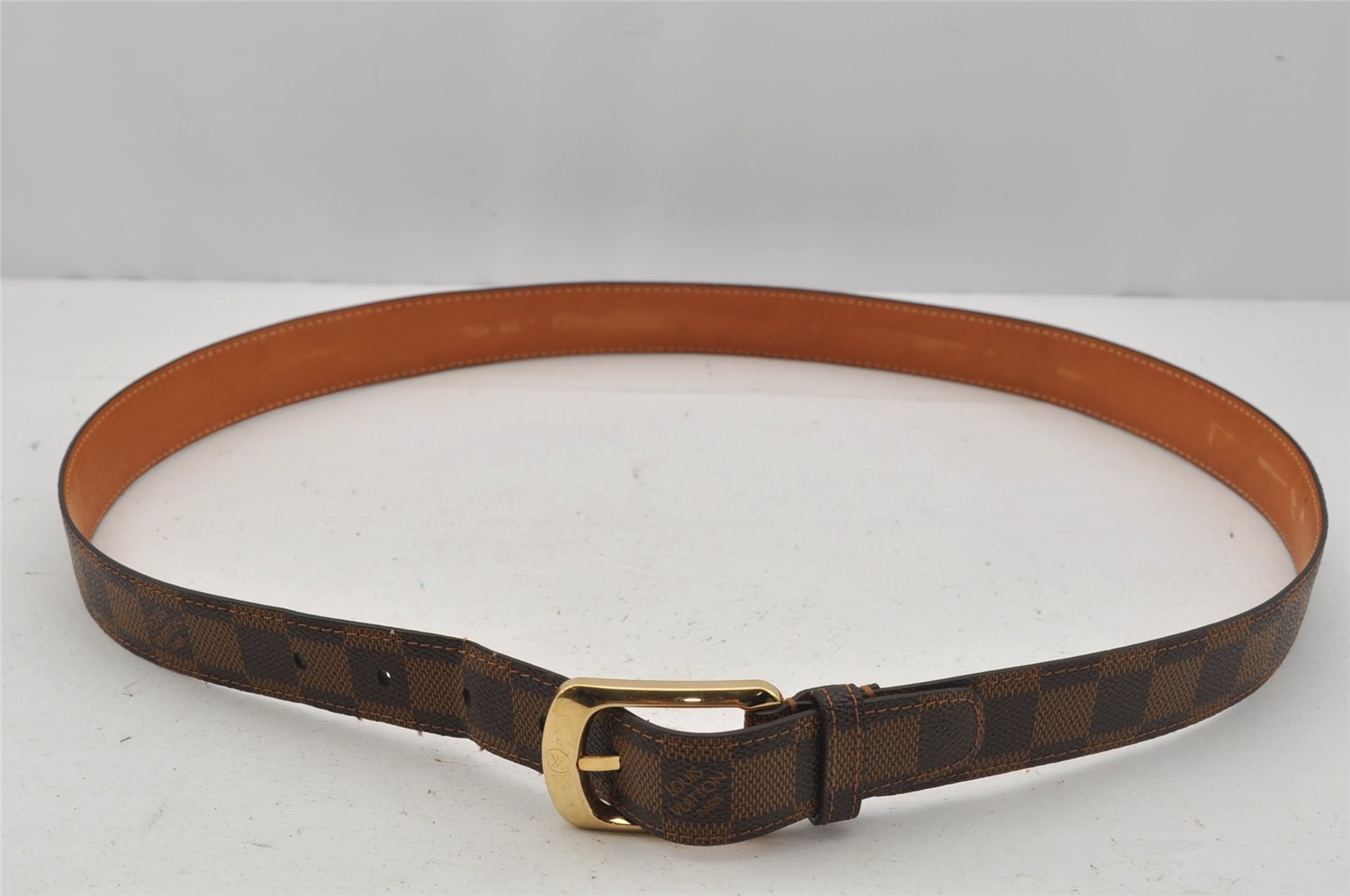 Auth Louis Vuitton Damier Ceinture Ellipse Belt 100cm 39.4