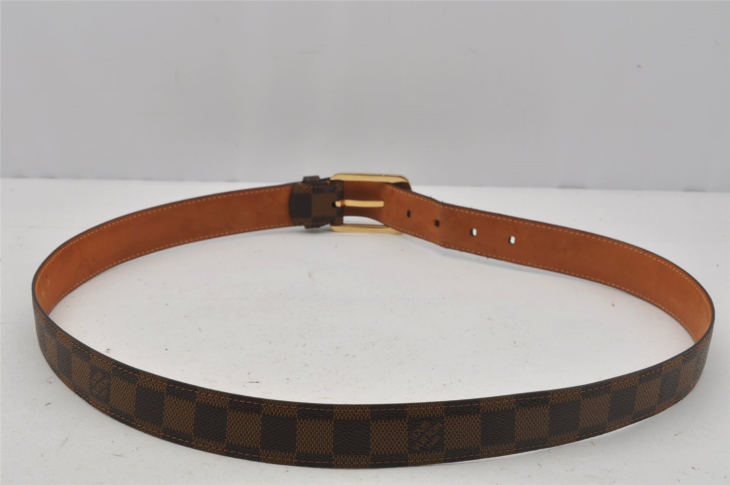 Auth Louis Vuitton Damier Ceinture Ellipse Belt 100cm 39.4