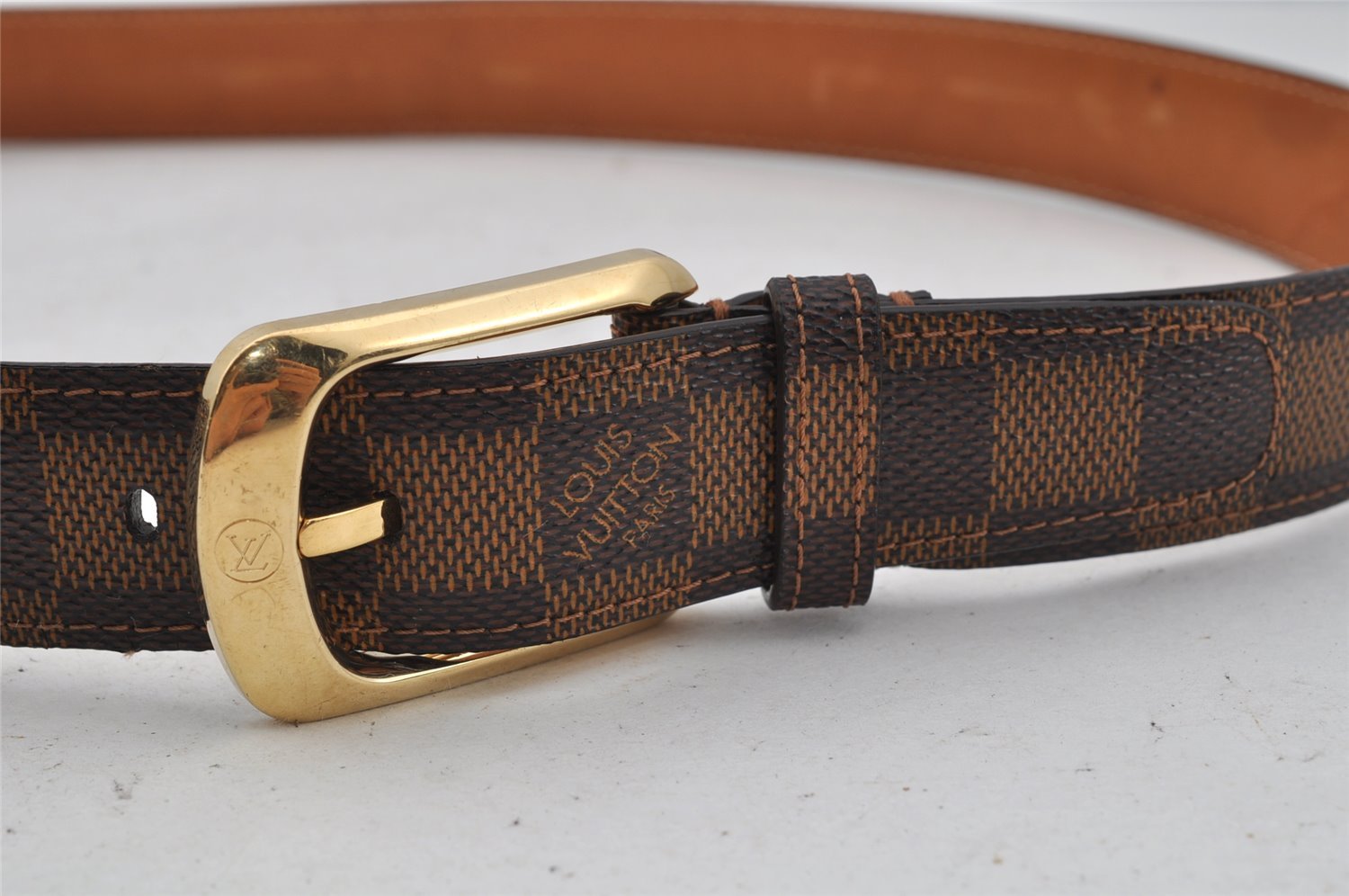 Auth Louis Vuitton Damier Ceinture Ellipse Belt 100cm 39.4