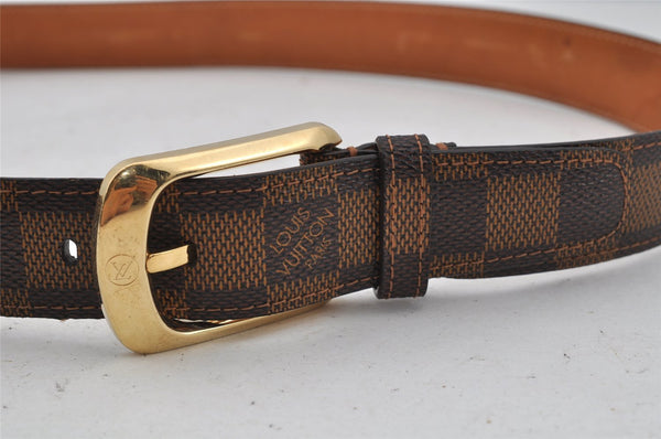 Auth Louis Vuitton Damier Ceinture Ellipse Belt 100cm 39.4" Brown M6995 LV 0453J