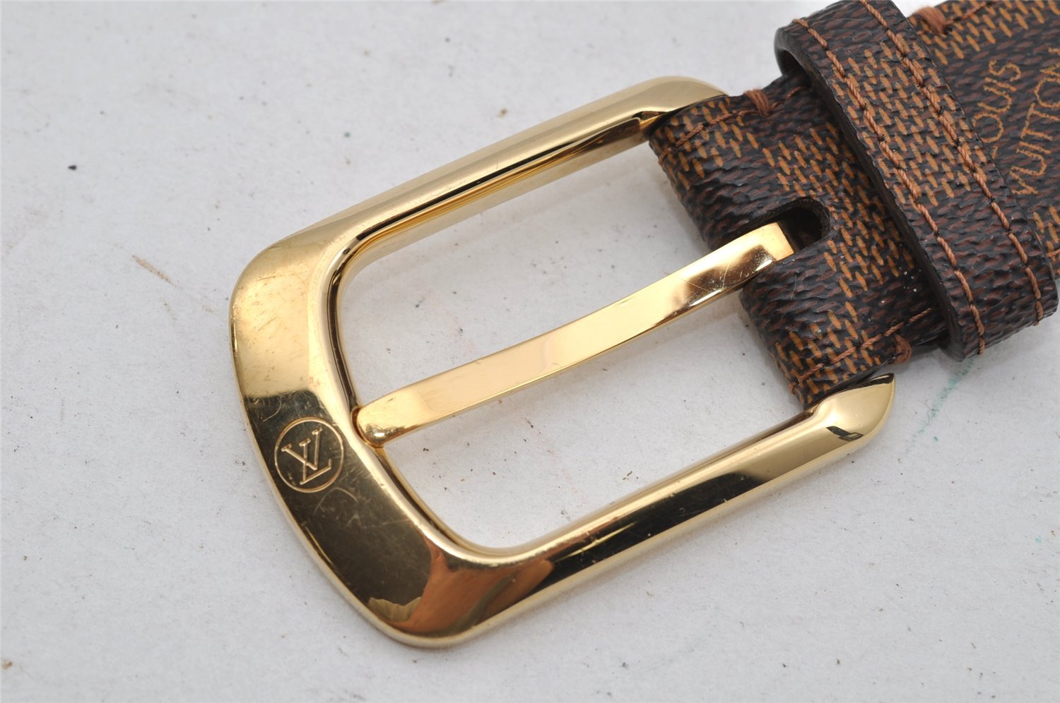 Auth Louis Vuitton Damier Ceinture Ellipse Belt 100cm 39.4