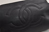 Authentic CHANEL Caviar Skin CC Logo Cosmetic Pouch Purse Black Junk 0453K