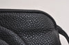 Authentic CHANEL Caviar Skin CC Logo Cosmetic Pouch Purse Black Junk 0453K