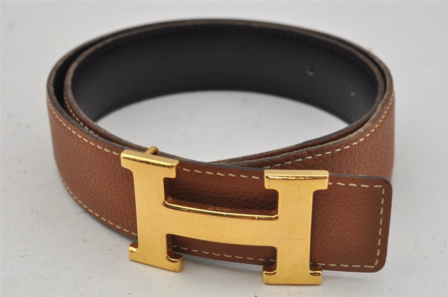 Authentic HERMES Constance Leather Belt Size 65cm 25.6