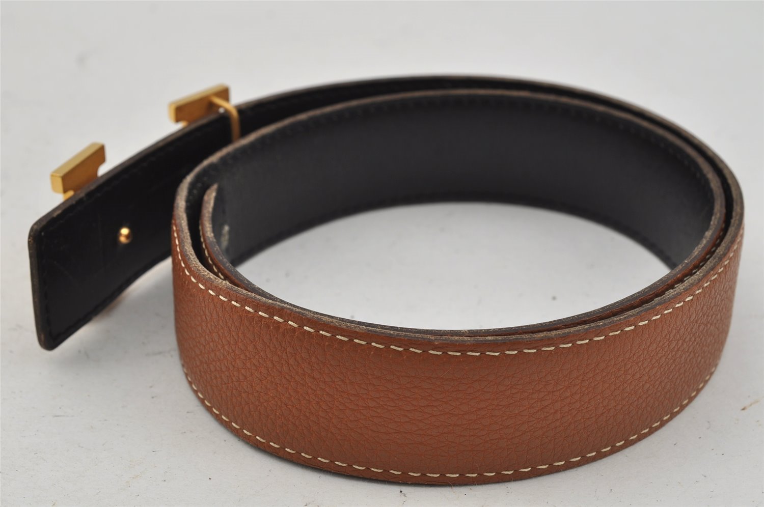 Authentic HERMES Constance Leather Belt Size 65cm 25.6