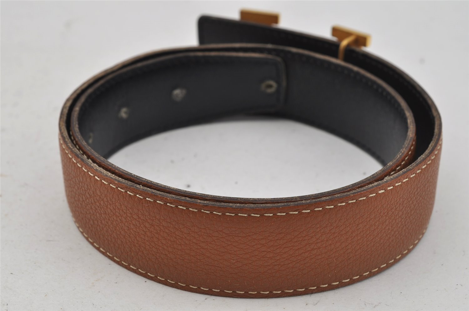 Authentic HERMES Constance Leather Belt Size 65cm 25.6