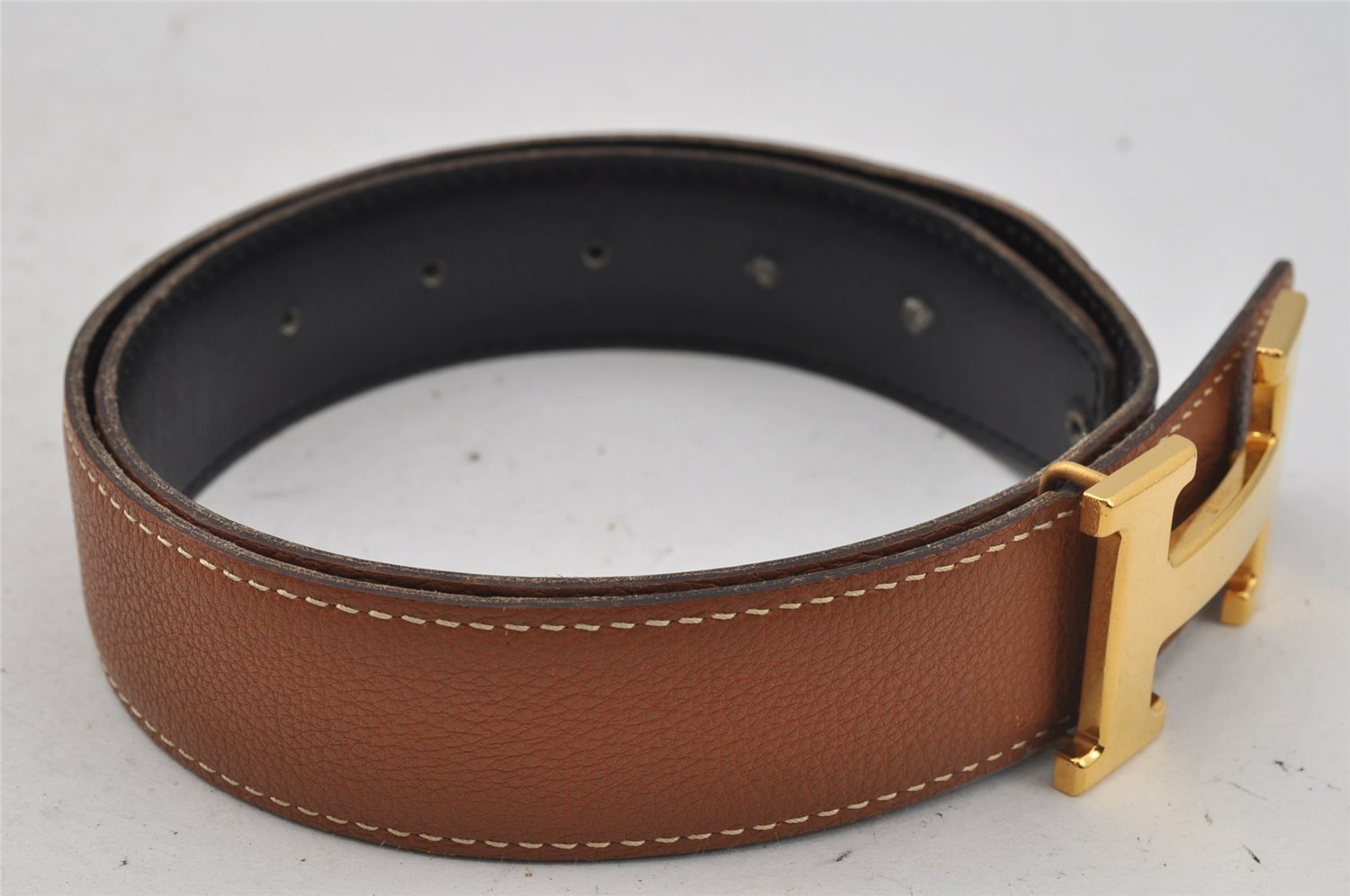 Authentic HERMES Constance Leather Belt Size 65cm 25.6