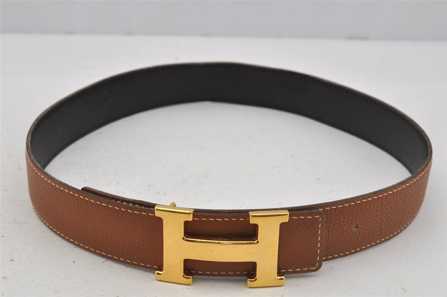 Authentic HERMES Constance Leather Belt Size 65cm 25.6