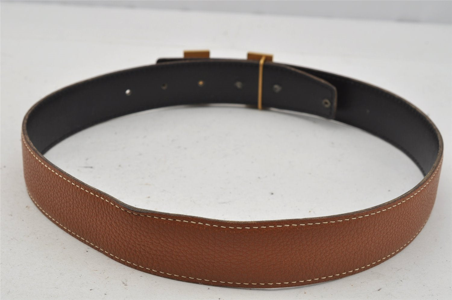 Authentic HERMES Constance Leather Belt Size 65cm 25.6