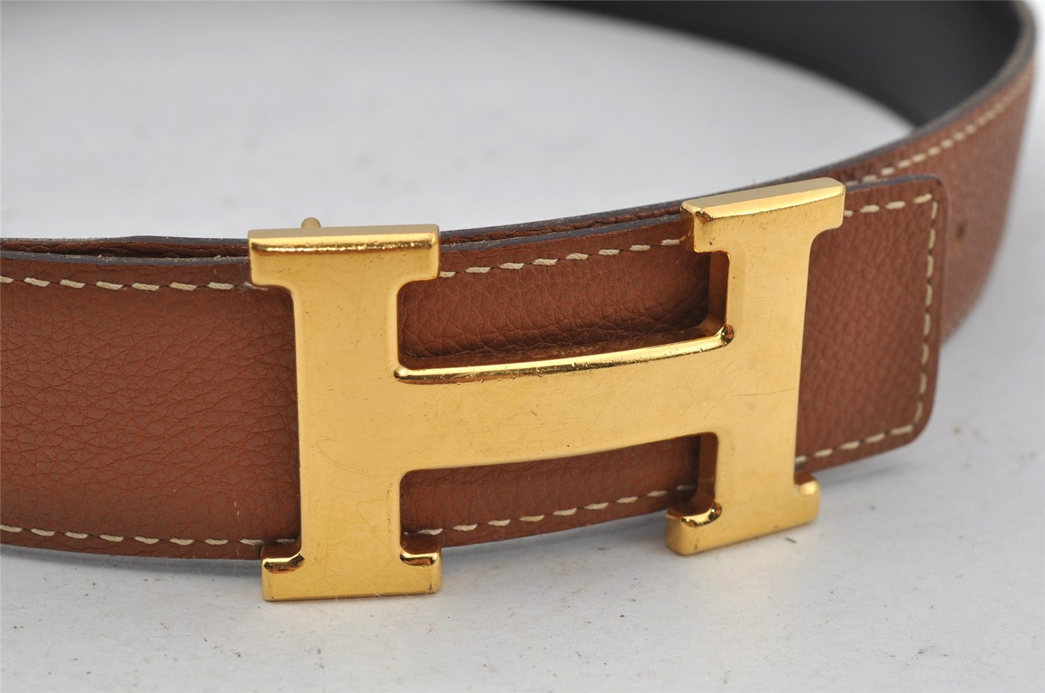 Authentic HERMES Constance Leather Belt Size 65cm 25.6