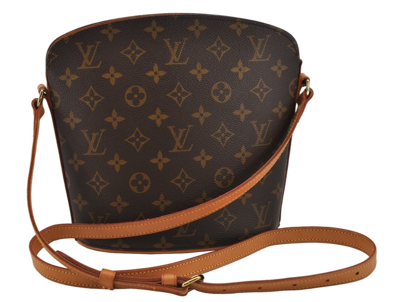 Authentic Louis Vuitton Monogram Drouot Shoulder Cross Body Bag M51290 LV 0454K