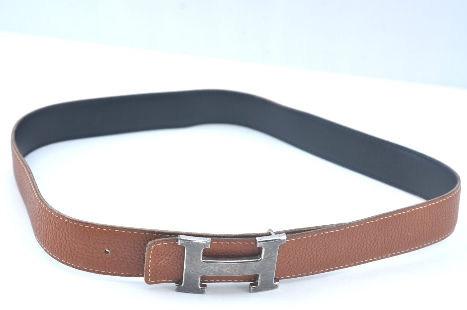 Authentic HERMES Constance Leather Belt Size 80cm 31.5-33.5