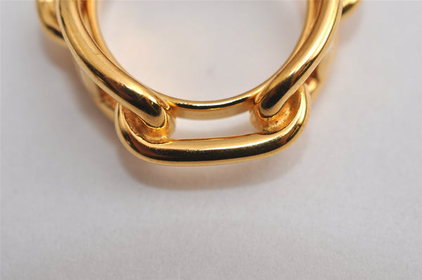 Authentic HERMES Scarf Ring Chaine d'Ancre Chain Design Gold Tone 0455K