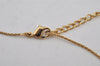 Authentic Christian Dior Gold Tone Chain Rhinestone Pendant Necklace CD 0456K