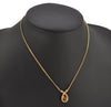 Authentic Christian Dior Gold Tone Chain Rhinestone Pendant Necklace CD 0458K