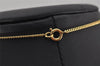 Authentic Christian Dior Gold Tone Chain Rhinestone Pendant Necklace CD 0458K