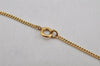 Authentic Christian Dior Gold Tone Chain Rhinestone Pendant Necklace CD 0458K