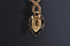 Authentic Christian Dior Gold Tone Chain Rhinestone Pendant Necklace CD 0459K