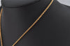 Authentic Christian Dior Gold Tone Chain Rhinestone Pendant Necklace CD 0459K