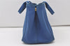 Authentic PRADA Vintage Canapa SS Canvas Tote Hand Bag Purse Blue 0462J