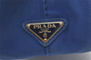 Authentic PRADA Vintage Canapa SS Canvas Tote Hand Bag Purse Blue 0462J