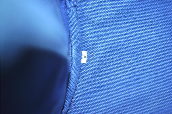 Authentic PRADA Vintage Canapa SS Canvas Tote Hand Bag Purse Blue 0462J