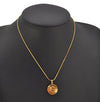 Authentic YVES SAINT LAURENT Logo Motif Necklace Chain Pendant Gold 0462K