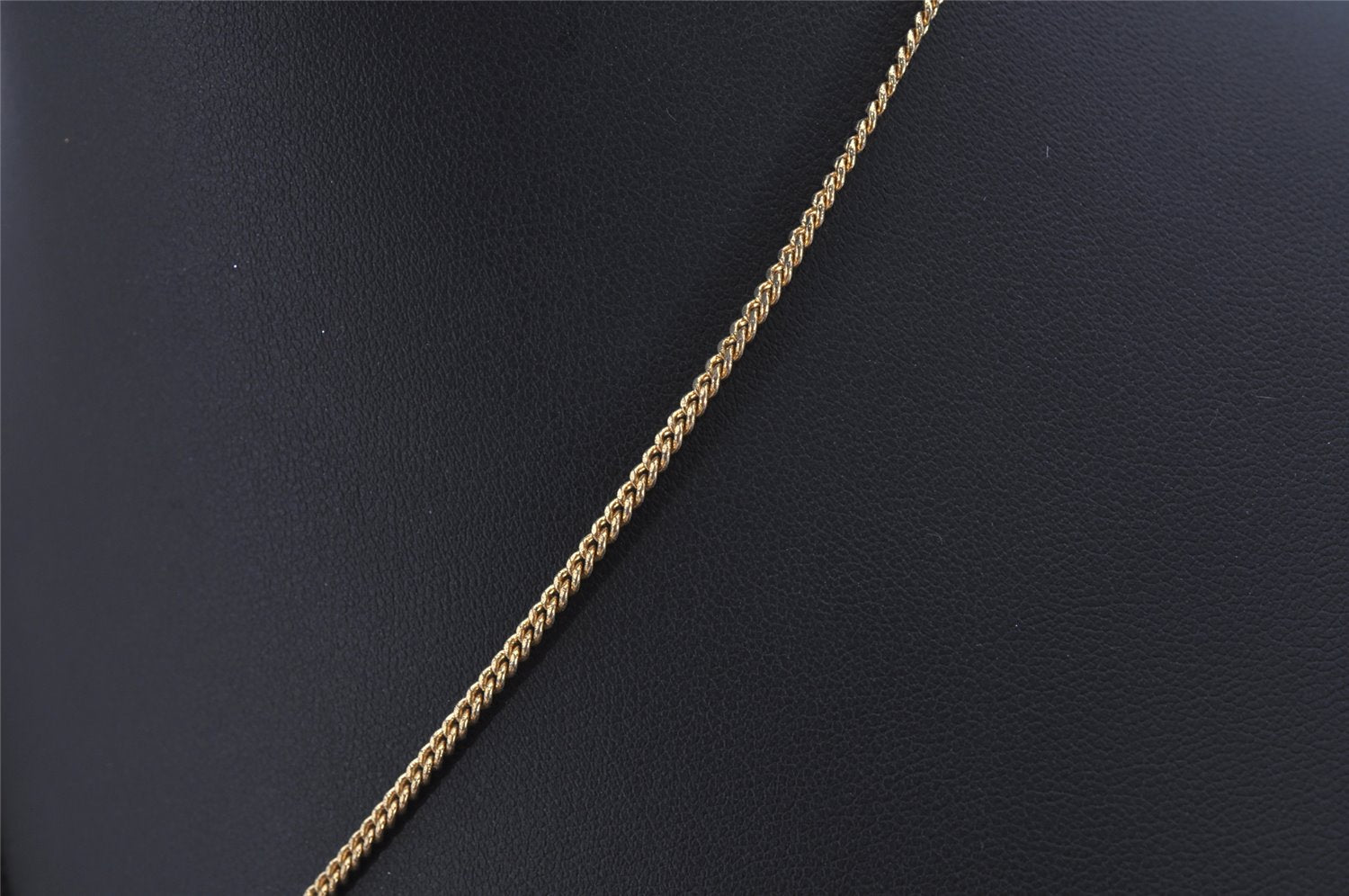 Authentic Christian Dior Gold Tone Chain Rhinestone Pendant Necklace CD 0463K