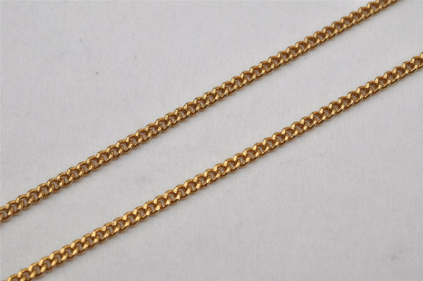 Authentic Christian Dior Gold Tone Chain Rhinestone Pendant Necklace CD 0463K