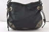 Authentic BURBERRY Vintage Nylon Leather Shoulder Hand Bag Black 0464J