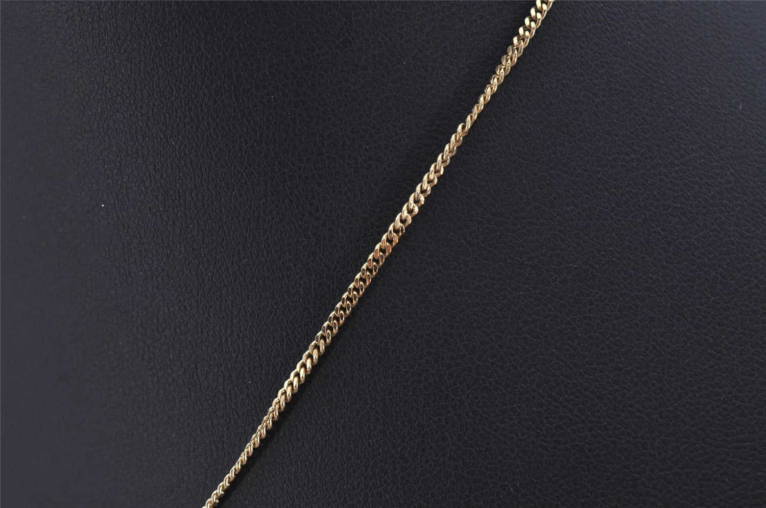 Authentic Christian Dior Gold Tone Chain Rhinestone Pendant Necklace CD 0464K