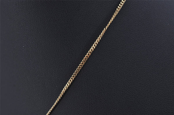 Authentic Christian Dior Gold Tone Chain Rhinestone Pendant Necklace CD 0464K