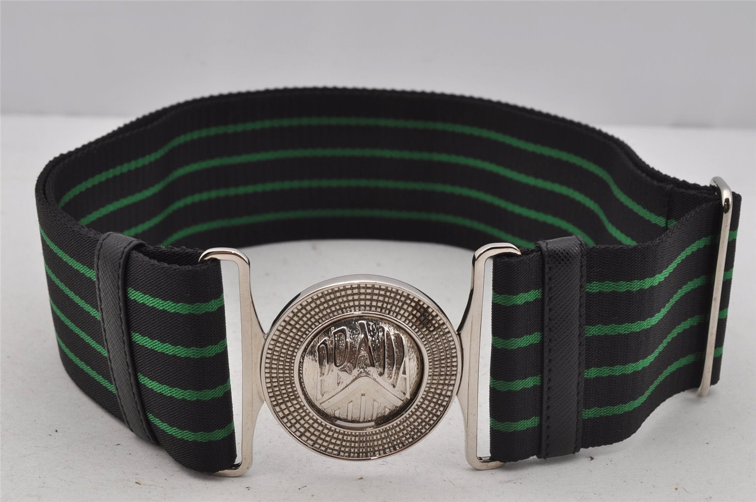 Authentic PRADA Nylon Tessuto Leather Belt Size 95cm 37.4