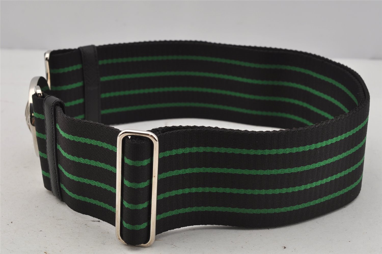 Authentic PRADA Nylon Tessuto Leather Belt Size 95cm 37.4