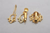 Authentic Christian Dior Logo Motif Clip-On Earrings Gold Tone 3Set CD 0465K