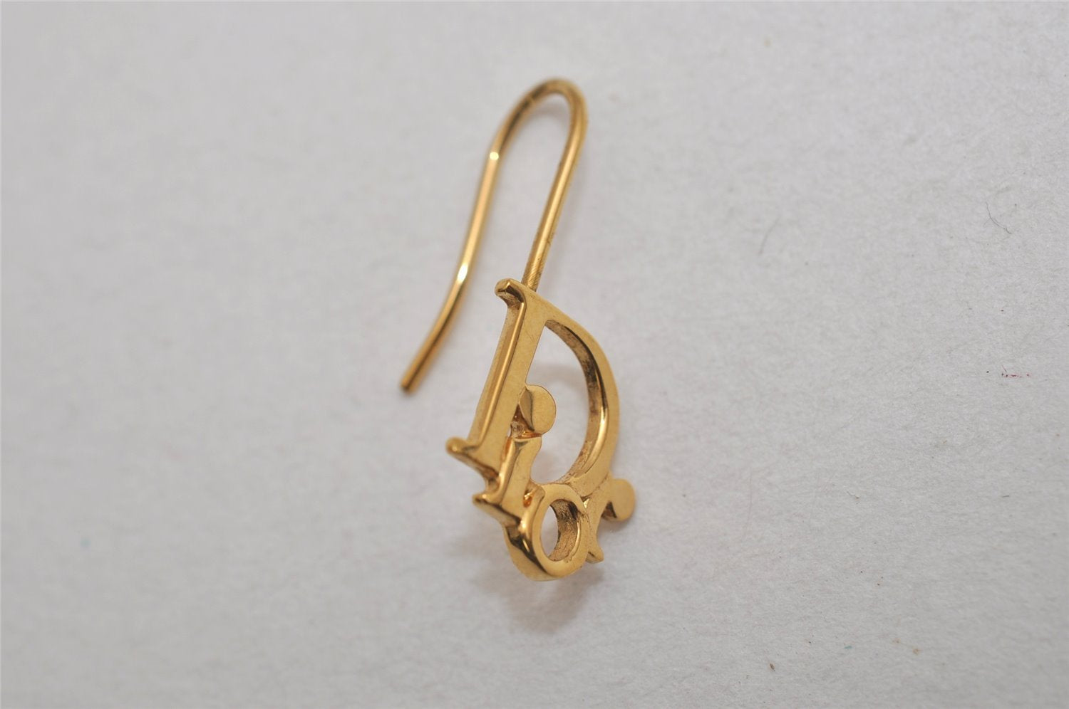 Authentic Christian Dior Logo Motif Clip-On Earrings Gold Tone 3Set CD 0465K