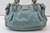 Authentic MIU MIU Vintage Leather 2Way Shoulder Hand Bag Purse Blue 0466J