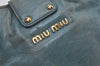 Authentic MIU MIU Vintage Leather 2Way Shoulder Hand Bag Purse Blue 0466J